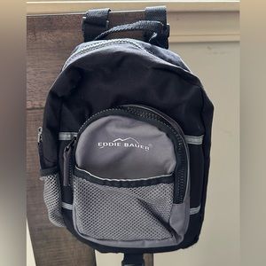 Eddie Bauer  mini backpack black & gray  9in x 10.5 in.